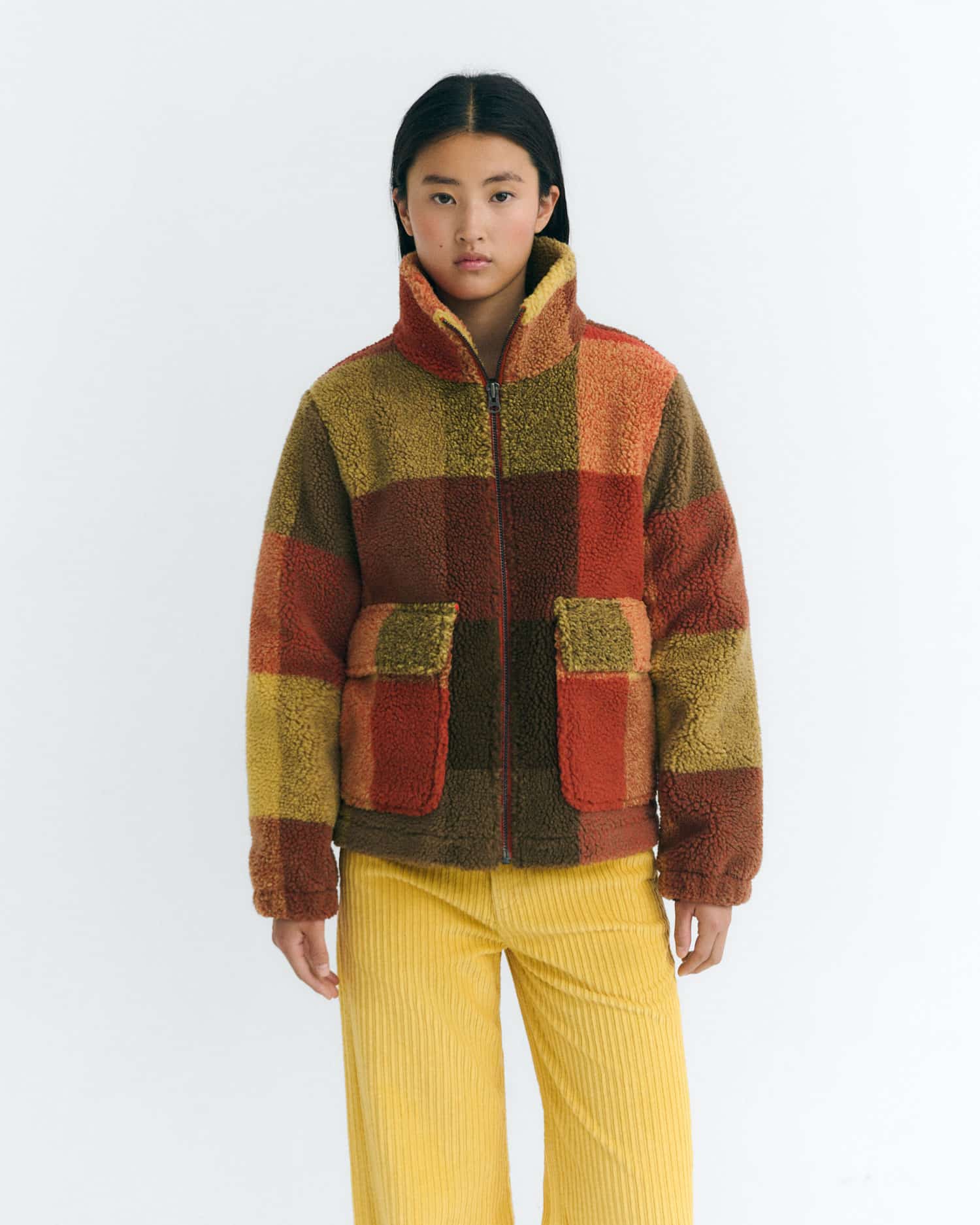 Veste moumoute orangée Thinking Mu