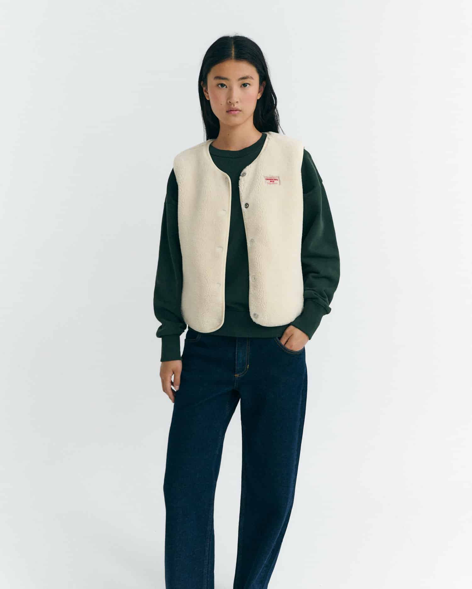 Veste sans manches ivoire - Thinking Mu