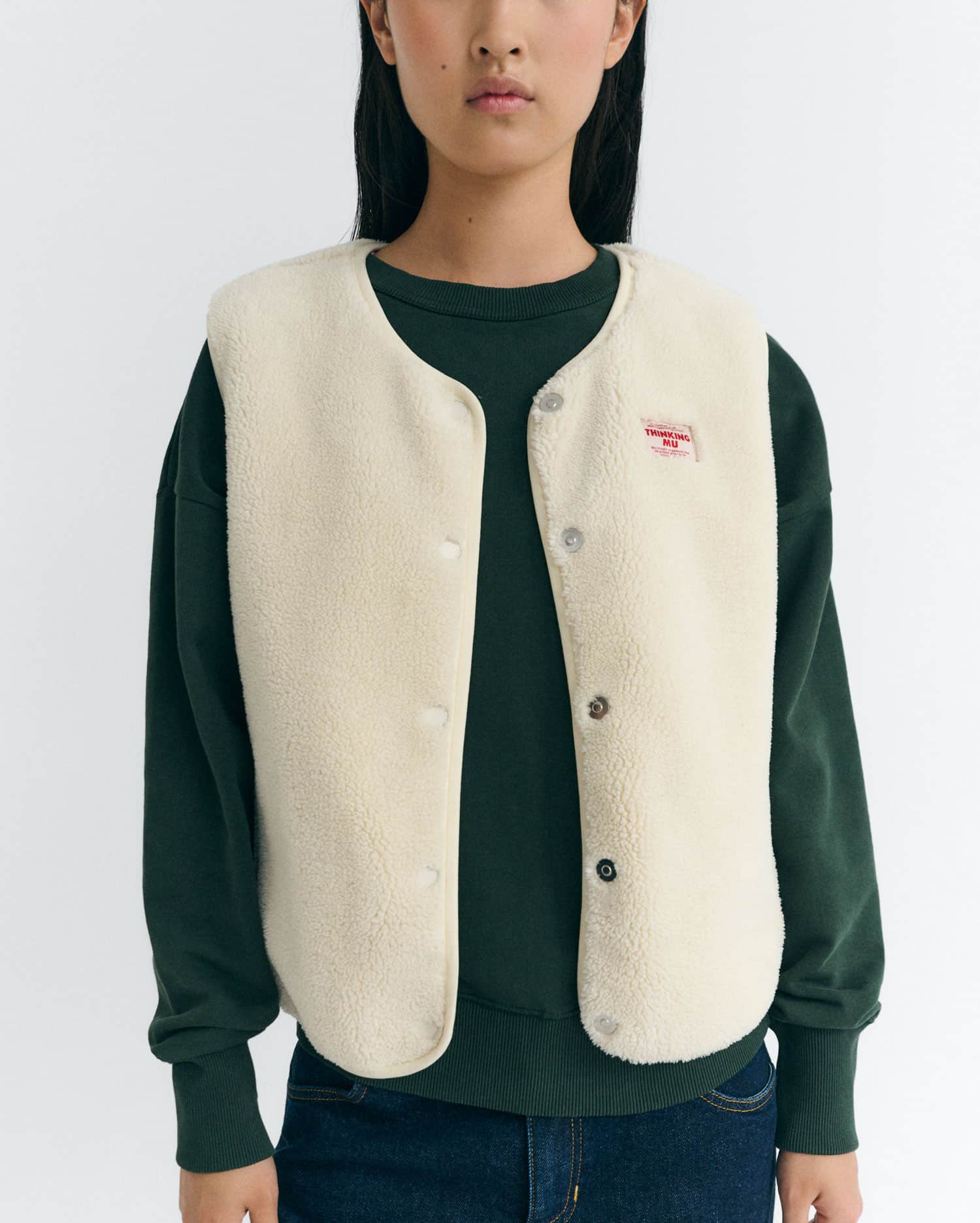 Veste sans manches ivoire - Thinking Mu
