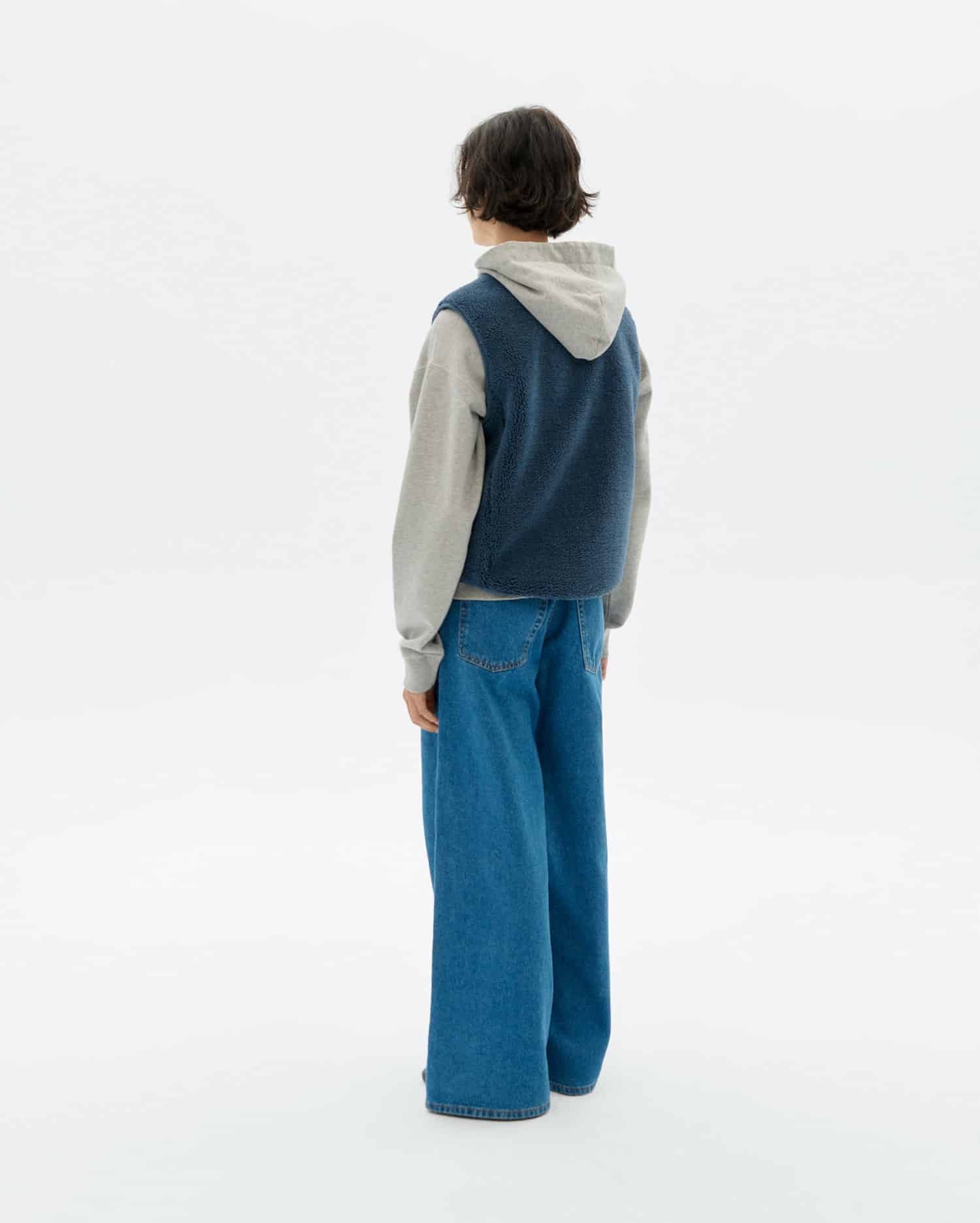 Veste sans manches bleu ardoise - Thinking Mu